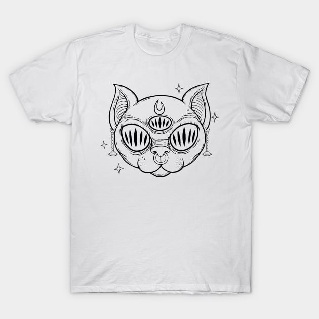 Sacred Cat2 T-Shirt by flynnryanart